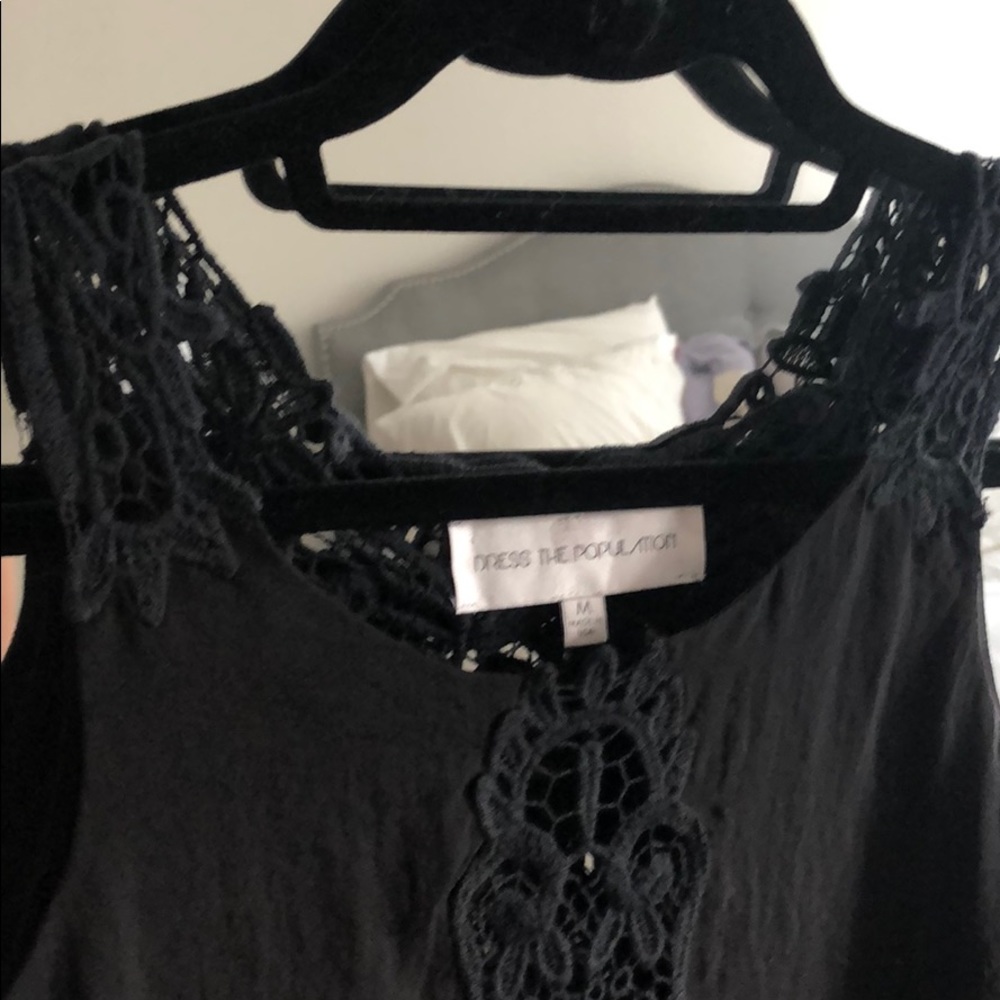 Black tank top blouse with lace middle! - Picture 2 of 6